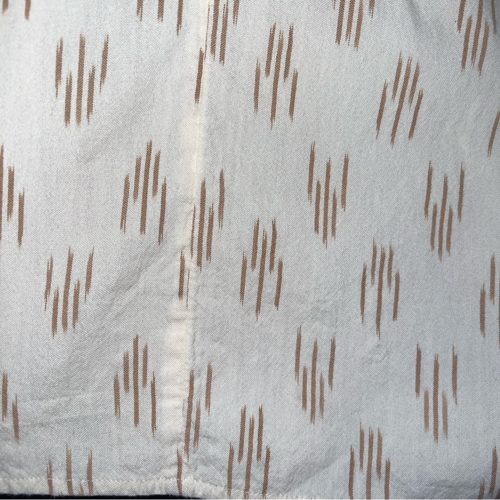 Madewell Cream Smocked Ruffle Straps Tank Top In Ikat Sz M - Picture 6 of 12